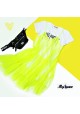 Платье MISS PRETTY  и сетка NEON лимон